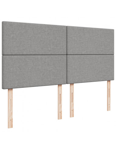 Giroletto a Molle con Materasso Grigio Chiaro 200x200cm Tessuto