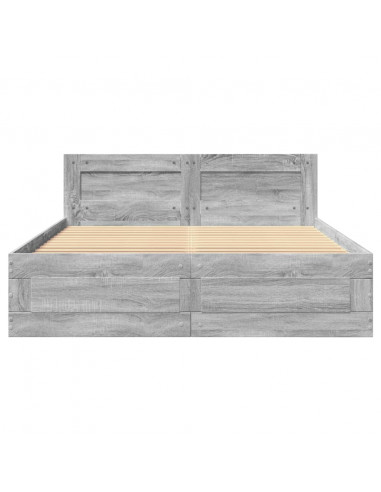 Giroletto Testiera Grigio Sonoma 140x200 cm Legno Multistrato