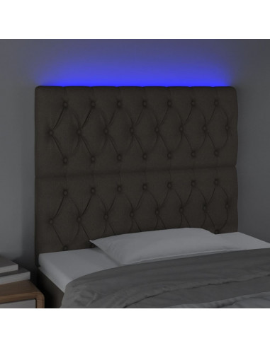 Testiera a LED tortora 90x7x118/128cm in Tessuto