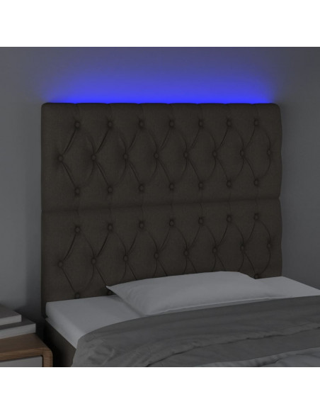 Testiera a LED tortora 90x7x118/128cm in Tessuto