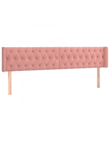 Testiera ad Orecchio Rosa 183x16x78/88 cm in Velluto