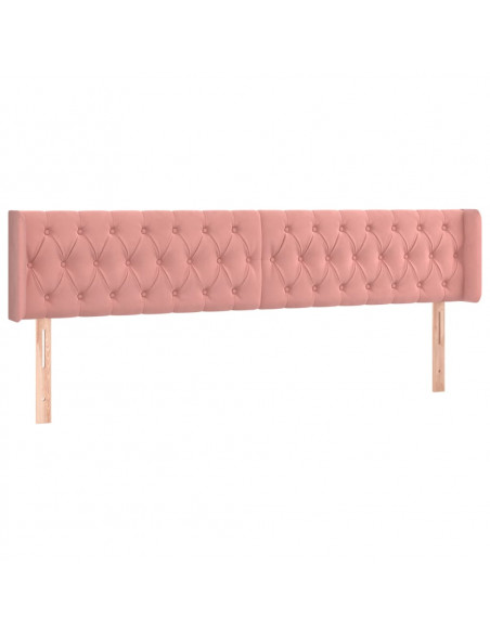 Testiera ad Orecchio Rosa 183x16x78/88 cm in Velluto
