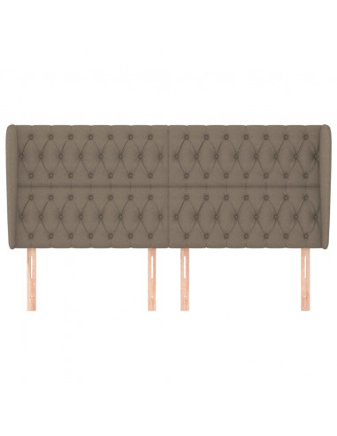 Testiera ad Orecchio Tortora 183x23x118/128 cm in Tessuto