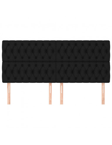 Testiere 4 pz Nero 100 x 7 x 78/88 cm in Tessuto