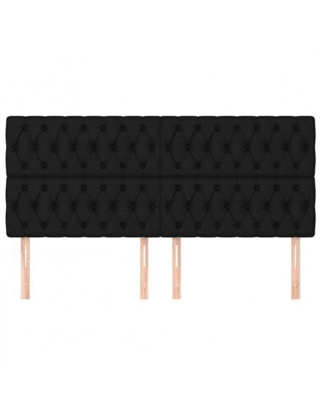Testiere 4 pz Nero 100 x 7 x 78/88 cm in Tessuto