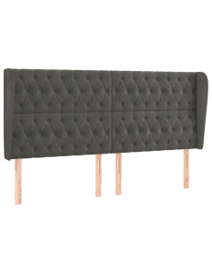 Testiera ad Orecchio GrigioScuro 183x23x118/128cm in Velluto 2