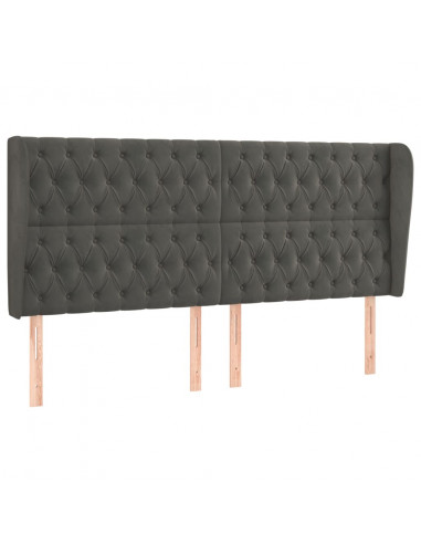 Testiera ad Orecchio GrigioScuro 183x23x118/128cm in Velluto