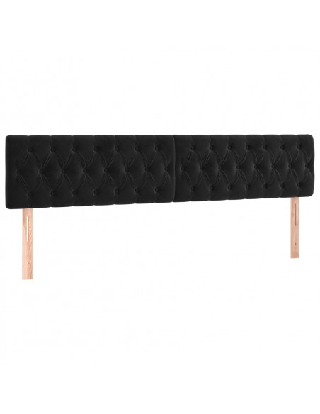 Testiera 2 pz Nera 90 x 7 x 78/88 cm in Velluto