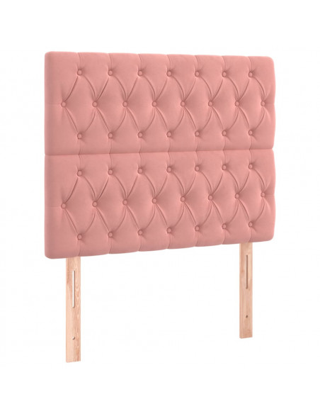 Testiera 2 pz Rosa 90x7x78/88 cm in Velluto