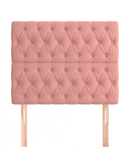 Testiera 2 pz Rosa 90x7x78/88 cm in Velluto