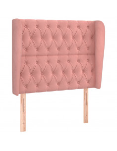 Testiera ad Orecchio Rosa 93x23x118/128 cm in Velluto 2