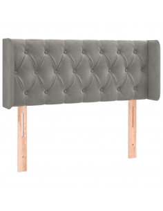 Testiera ad Orecchio Grigio Chiaro 93x16x78/88 cm in Velluto 2