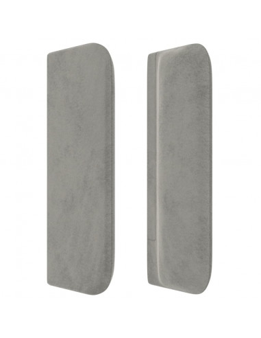 Testiera ad Orecchio Grigio Chiaro 93x16x78/88 cm in Velluto