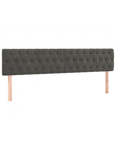 Testiere 2 pz Grigio Scuro 100x7x78/88 cm in Velluto