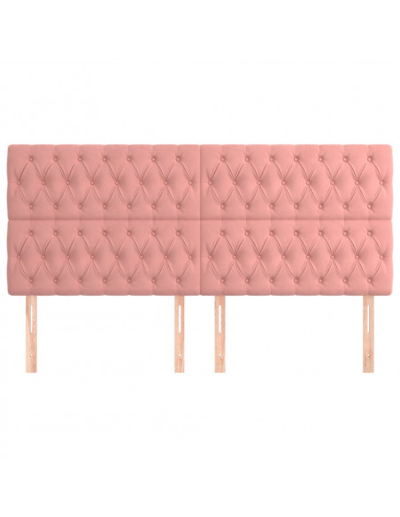 Testiera 4 pz Rosa 100x7x78/88 cm in Velluto