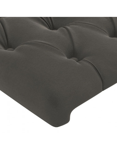 Testiera ad Orecchio Grigio Scuro 203x16x78/88 cm in Velluto