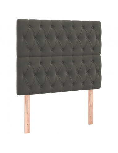 Testiere 2 pz Grigio Scuro 100x7x78/88 cm in Velluto