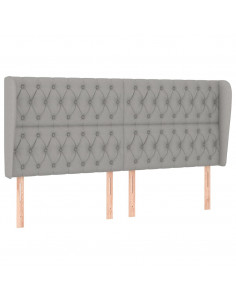 Testiera ad Orecchio Grigio Chiaro 183x23x118/128 cm in Tessuto 2