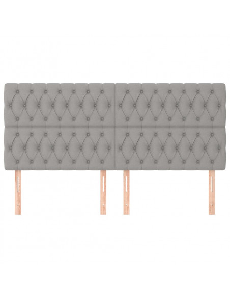 Testiera 4 pz Grigio Chiaro 90x7x78/88 cm in Tessuto