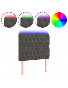 Testiera a LED GrigioScuro 100x7x118/128cm in Velluto 2