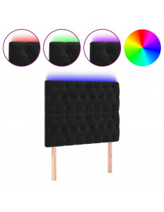 Testiera a LED nero 90x7x118/128 cm in Velluto 2