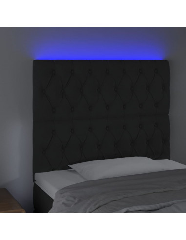 Testiera a LED nero 90x7x118/128 cm in Velluto