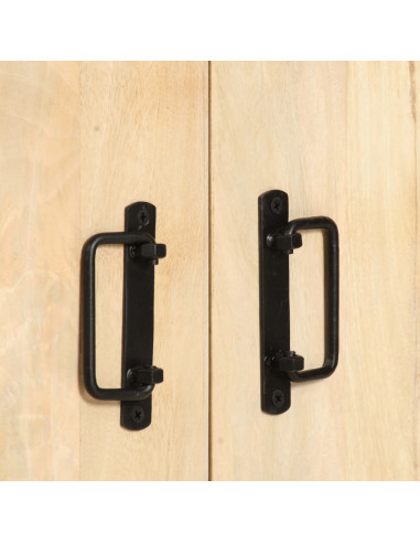 Libreria a 4 Livelli Legno Massello di Mango 124x30x180 cm