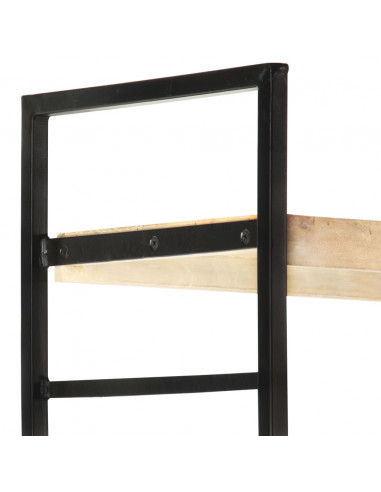 Libreria a 4 Livelli Legno Massello di Mango 124x30x180 cm