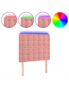 Testiera a LED Rosa 100x5x118/128 cm in Velluto 2