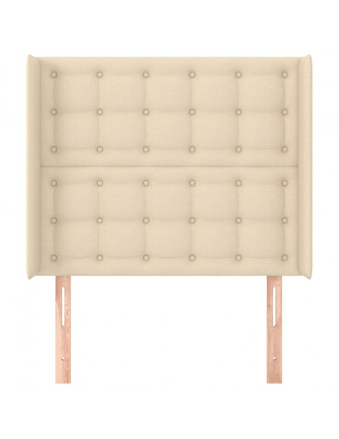 Testiera ad Orecchio Crema 93x16x118/128 cm in Tessuto