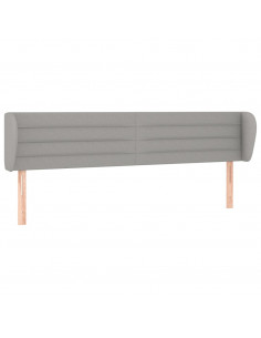 Testiera ad Orecchio Grigio Chiaro 163x23x78/88 cm in Tessuto 2