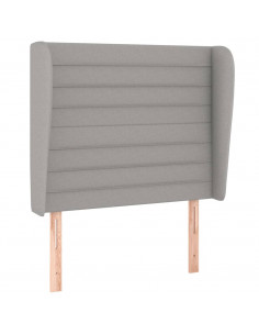 Testiera ad Orecchio Grigio Chiaro 83x23x118/128 cm in Tessuto 2