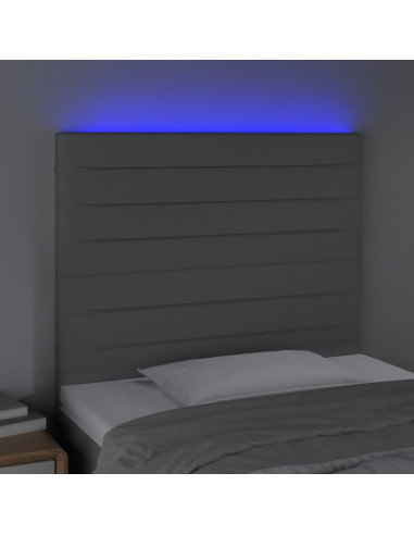 Testiera a LED Grigio Chiaro 80x5x118/128 cm in Tessuto
