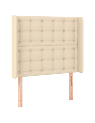 Testiera a LED crema 93x16x118/128 cm in Tessuto