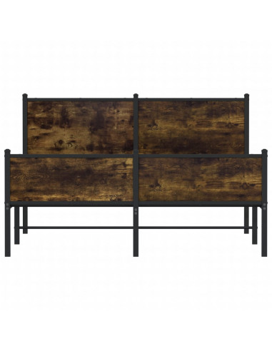 Giroletto con Testiera e Pediera Metallo Rovere Fumo 140x190 cm