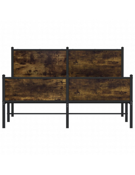 Giroletto con Testiera e Pediera Metallo Rovere Fumo 140x190 cm