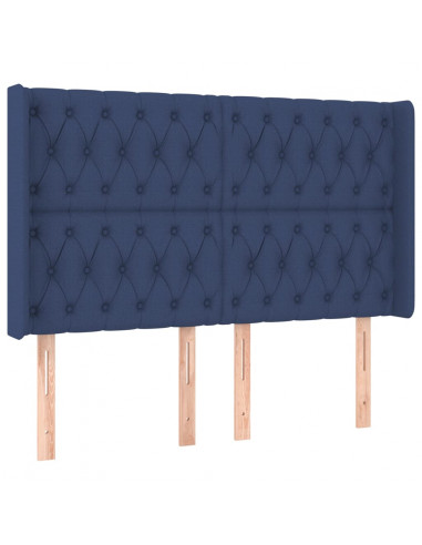 Testiera ad Orecchio Blu 163x16x118/128 cm in Tessuto