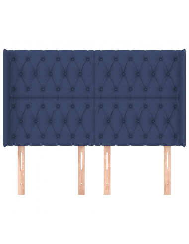 Testiera ad Orecchio Blu 163x16x118/128 cm in Tessuto