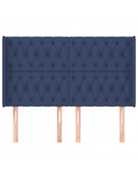 Testiera ad Orecchio Blu 163x16x118/128 cm in Tessuto