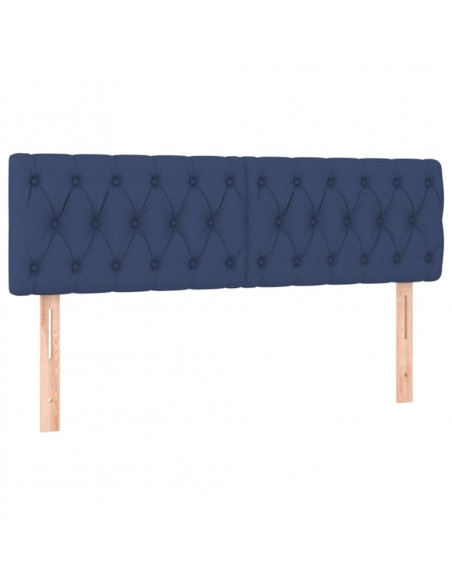 Testiera 2 pz Blu 80 x 7 x 78/88cm in Tessuto