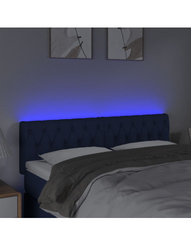 Testiera a LED Blu 160x7x78/88 cm in Tessuto
