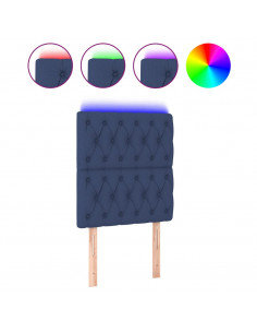 Testiera a LED Blu 80x7x118/128 cm in Tessuto 2