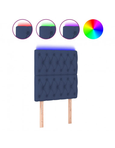 Testiera a LED Blu 80x7x118/128 cm in Tessuto