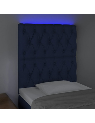 Testiera a LED Blu 80x7x118/128 cm in Tessuto