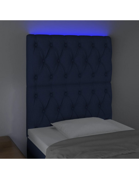 Testiera a LED Blu 80x7x118/128 cm in Tessuto