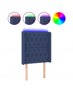 Testiera a LED Blu 83x16x118/128 cm in Tessuto 2