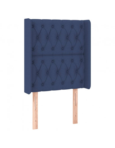 Testiera a LED Blu 83x16x118/128 cm in Tessuto