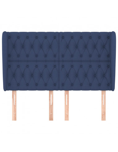 Testiera ad Orecchio Blu 163x23x118/128 cm in Tessuto