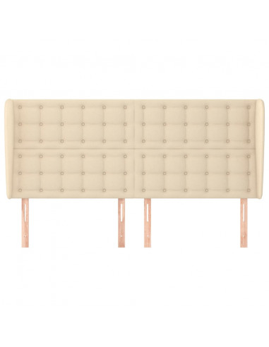 Testiera ad Orecchio Crema 183x23x118/128 cm in Tessuto