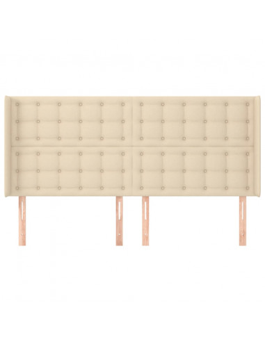 Testiera ad Orecchio Crema 183x16x118/128 cm in Tessuto